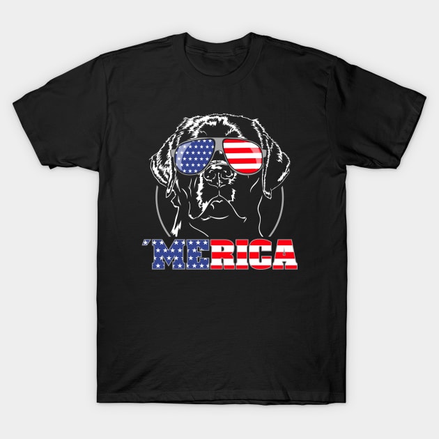 Proud Labrador Retriever American Flag Merica dog T-Shirt by wilsigns